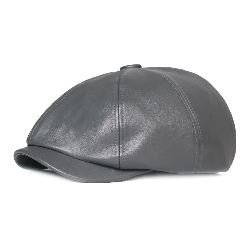 Retro Women's Leather Octagonal Cap