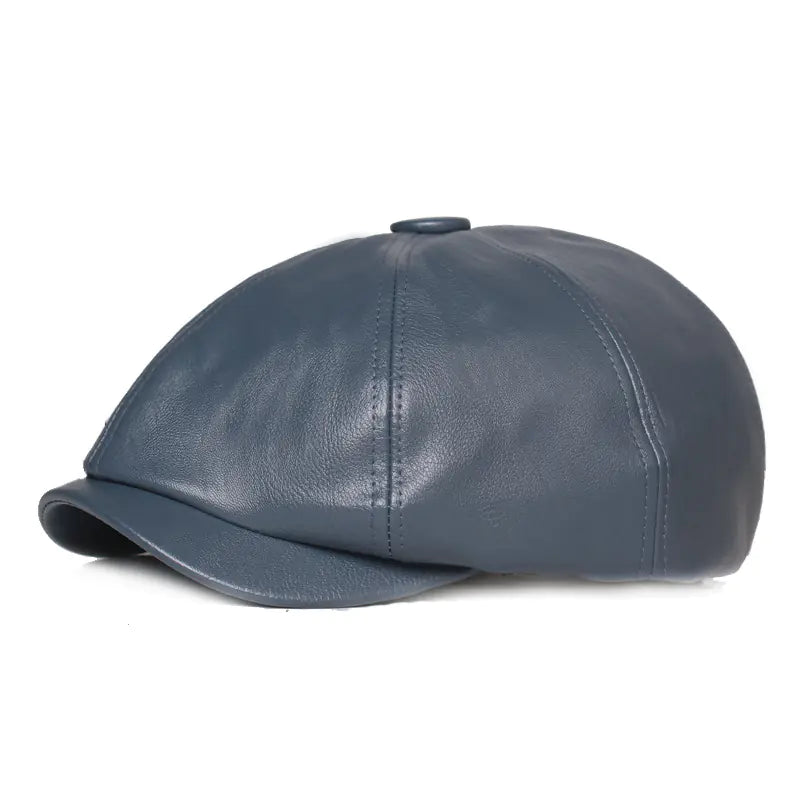 Retro Women's Leather Octagonal Cap