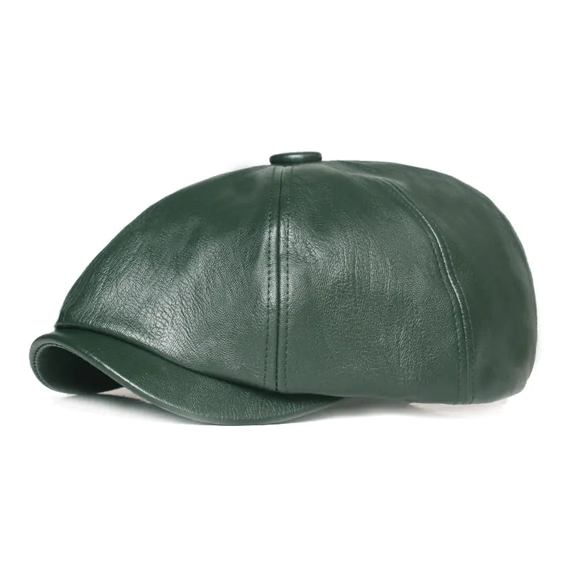 Retro Women's Leather Octagonal Cap